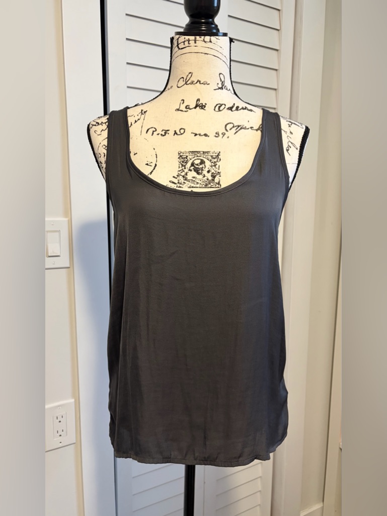 Classic Scoop Neck Tank Top Charcoal Gray